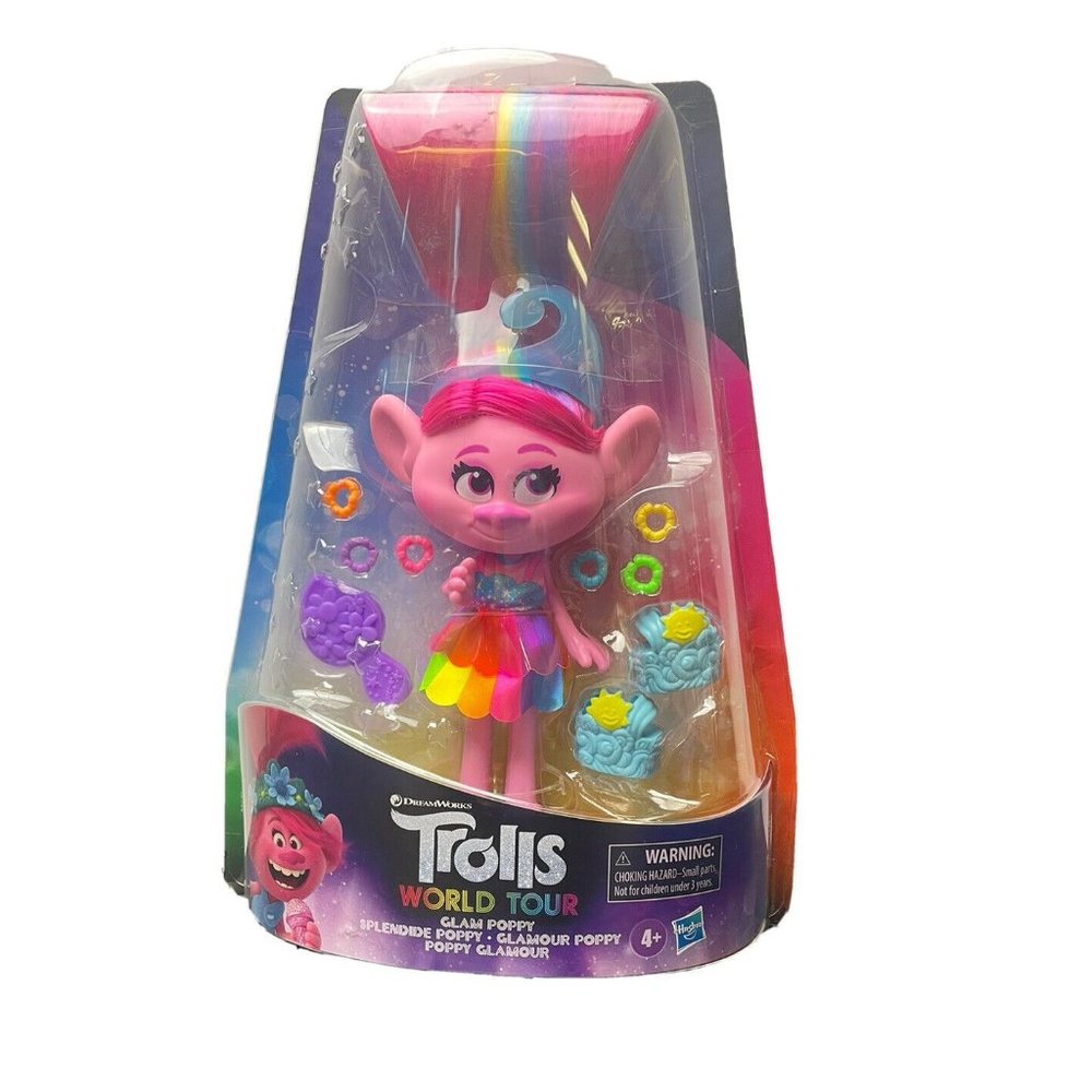 DreamWorks~Trolls World Tour ~Glam Poppy ~Fashion Doll with Dress (#8827)